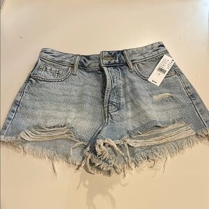 PacSun High Rise Festival Women's Distressed Denim Shorts - Size 25